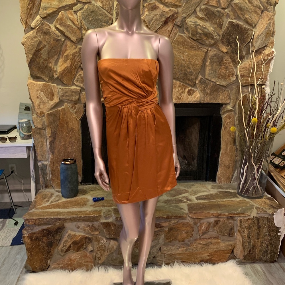 Strapless satin dress